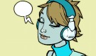 girl with headphones...